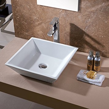 Assisi Countertop White Porcelain Ceramic Bathroom Sink